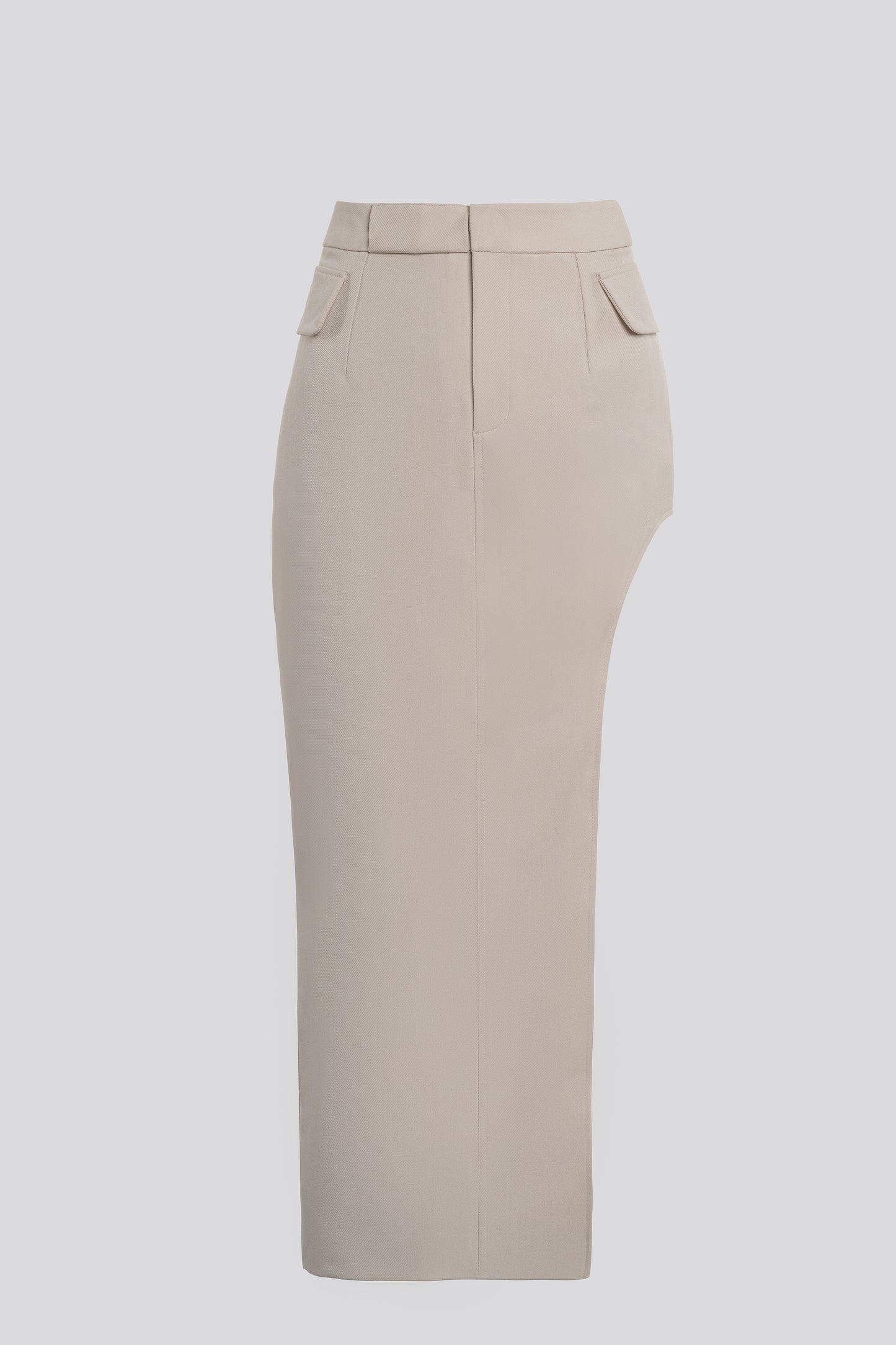 Petite Cut Out Midi Skirt in Cream