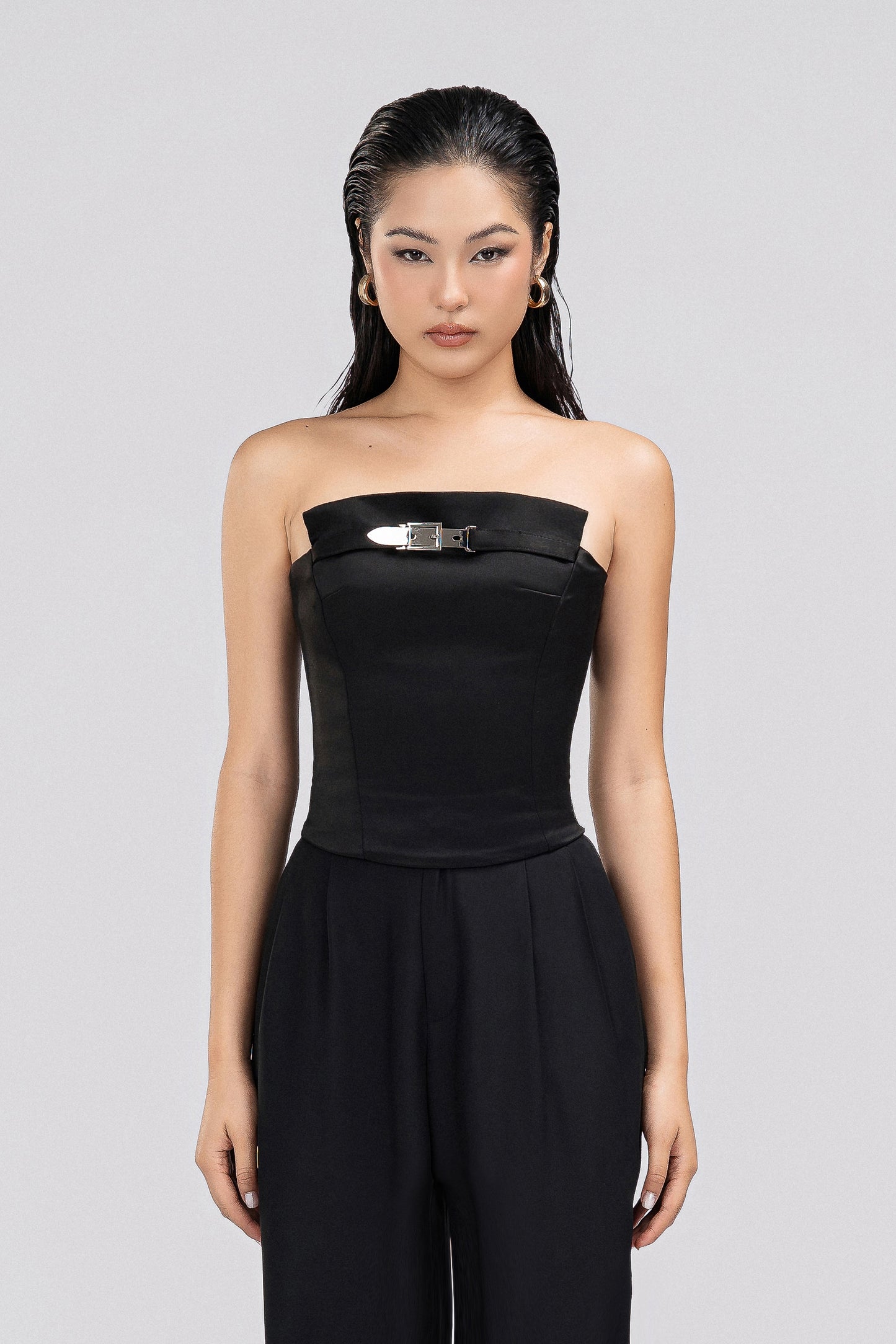 Strapless Petite Top in Black