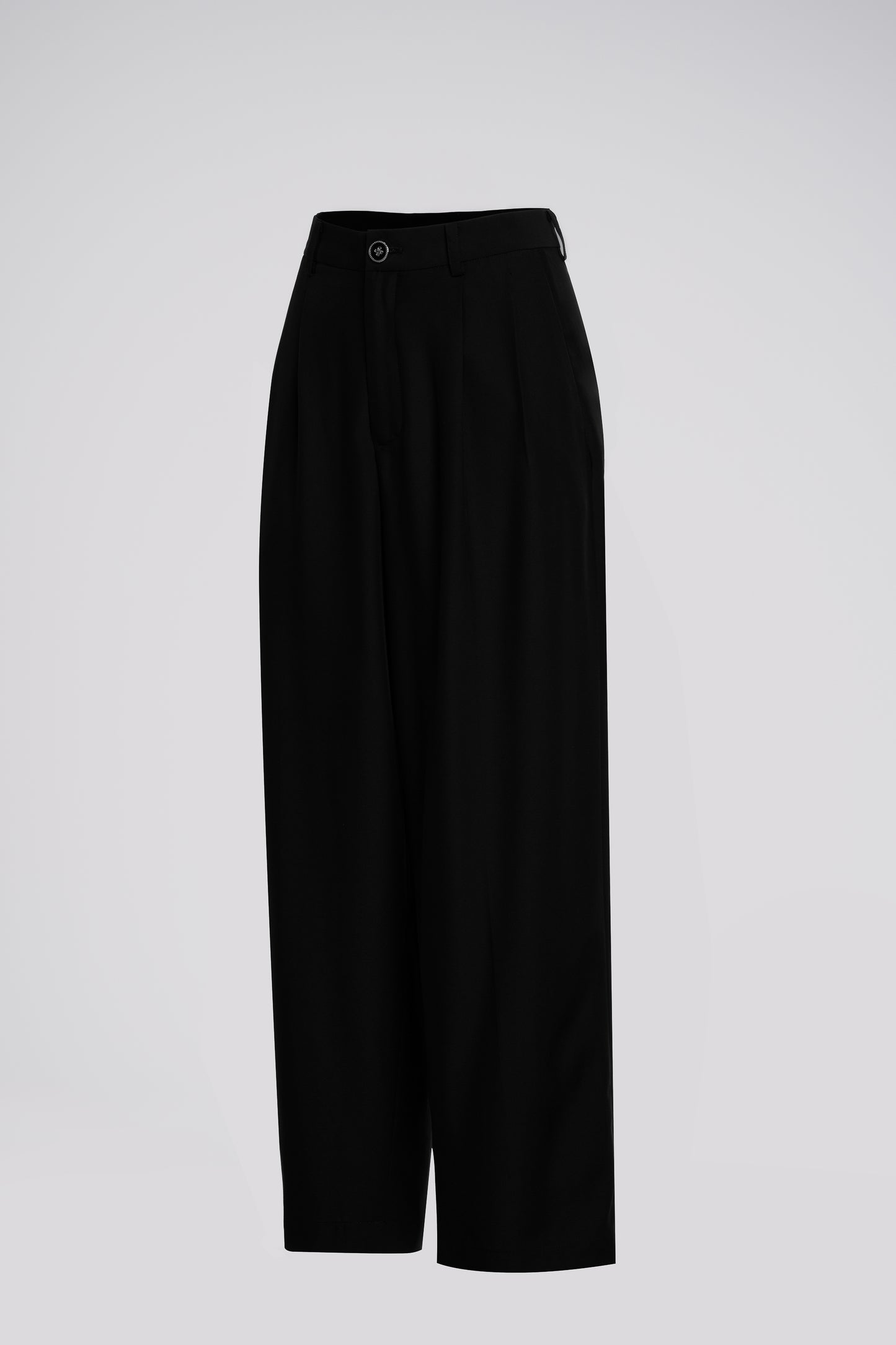 Pleated Petite Wide Leg Pants in Black