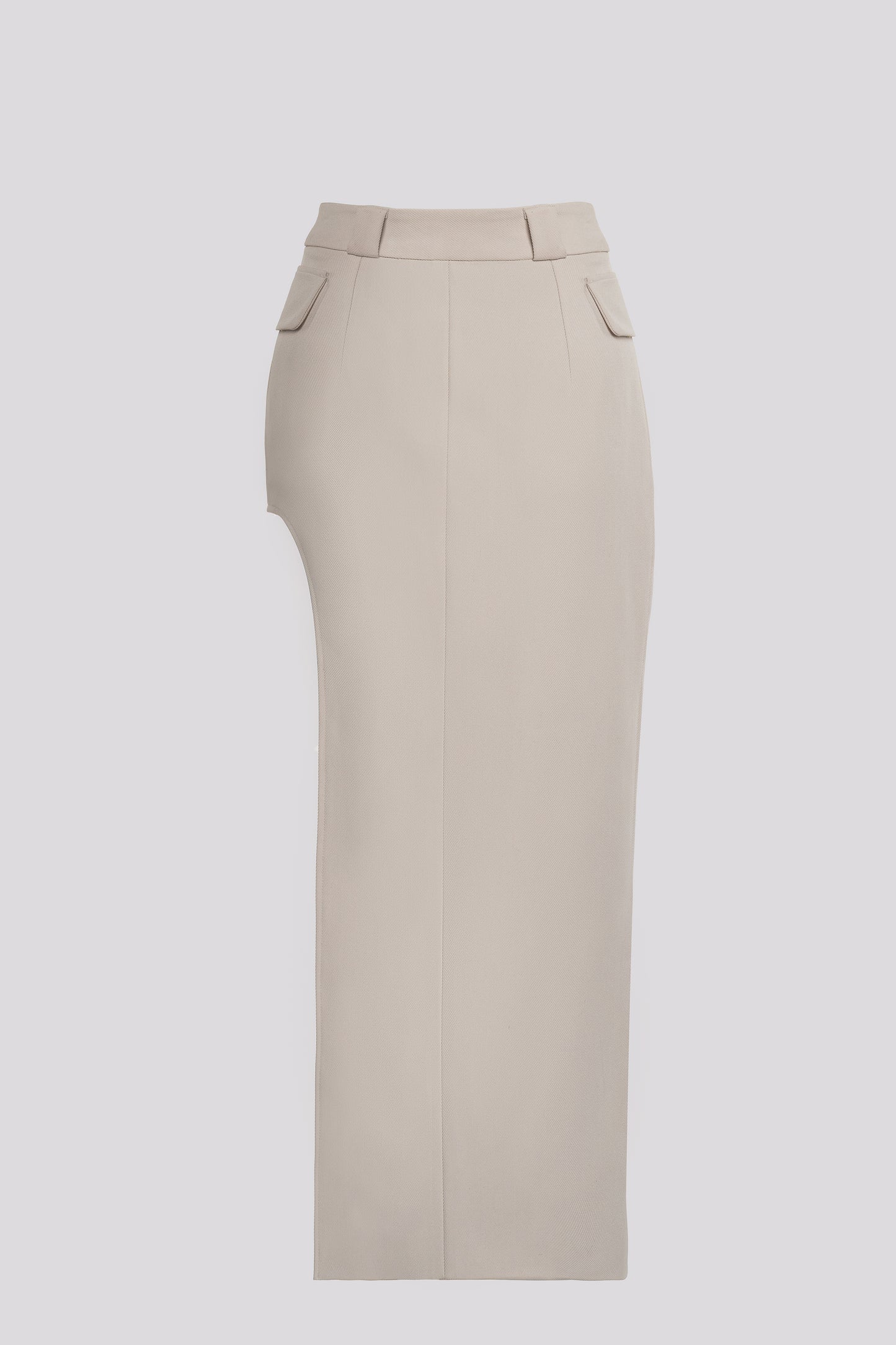 Petite Cut Out Midi Skirt in Cream